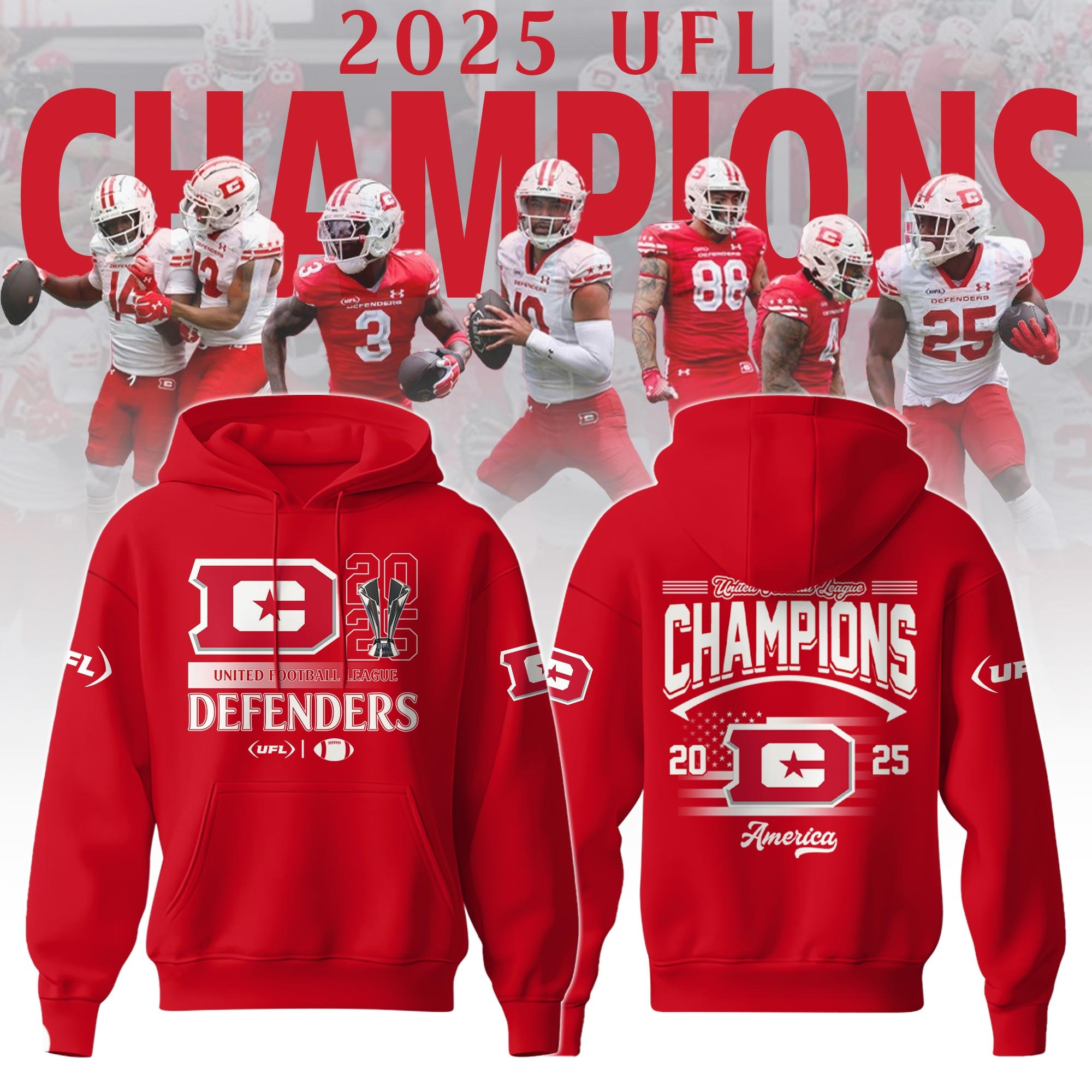 Fontaines DC Defenders United Football League Champions 2025 Hoodie Fan Merch Gift Ideas