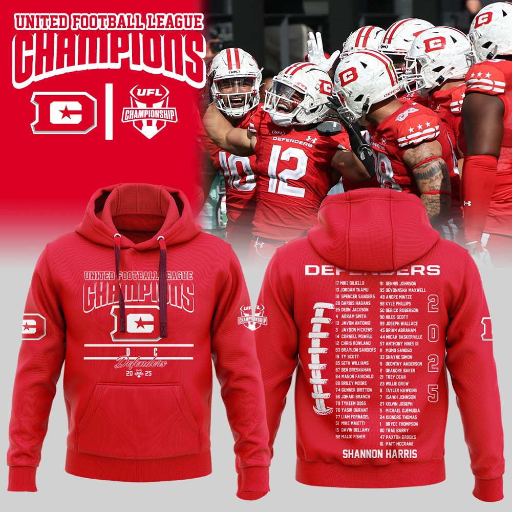 Fontaines DC Defenders United Football League Champions Hoodie 2025 Clothing Fan Merch