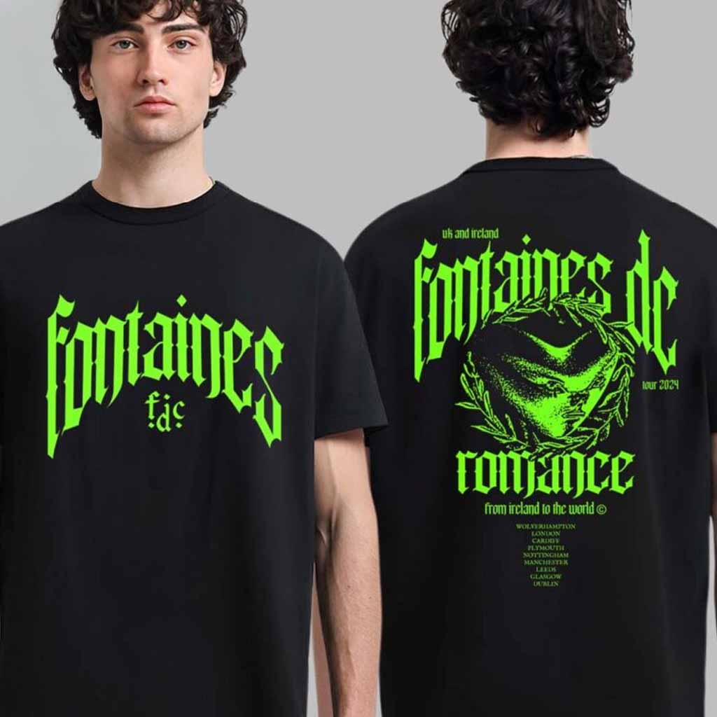 Fontaines DC Romance UK And Ireland Tour 2024 From Ireland To The World T-Shirt Gift Idea For Fans Fontaines DC Romance UK And Ireland Tour 2024 From Ireland To The World T-Shirt Gift Idea For Fans