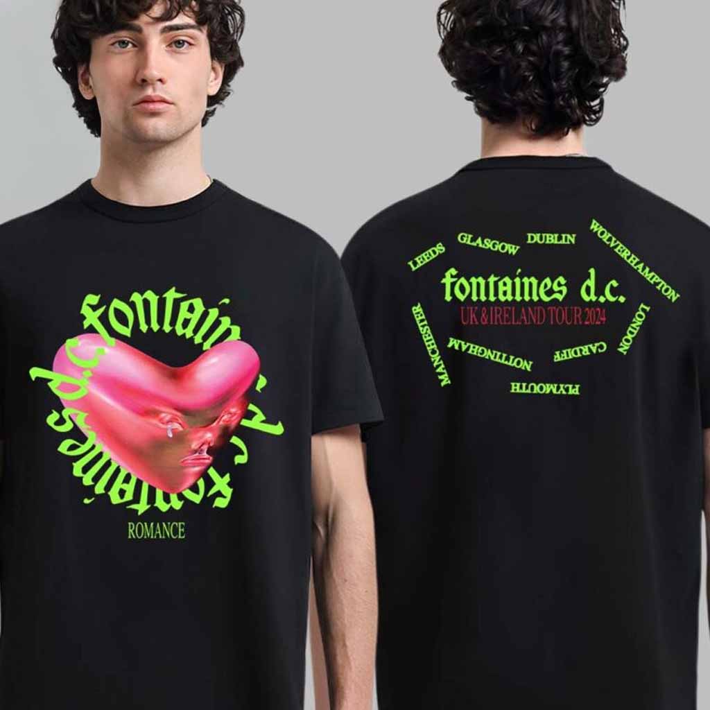 Fontaines DC Romance UK And Ireland Tour 2024 T-Shirt Fontaines DC Merch Him Gifts