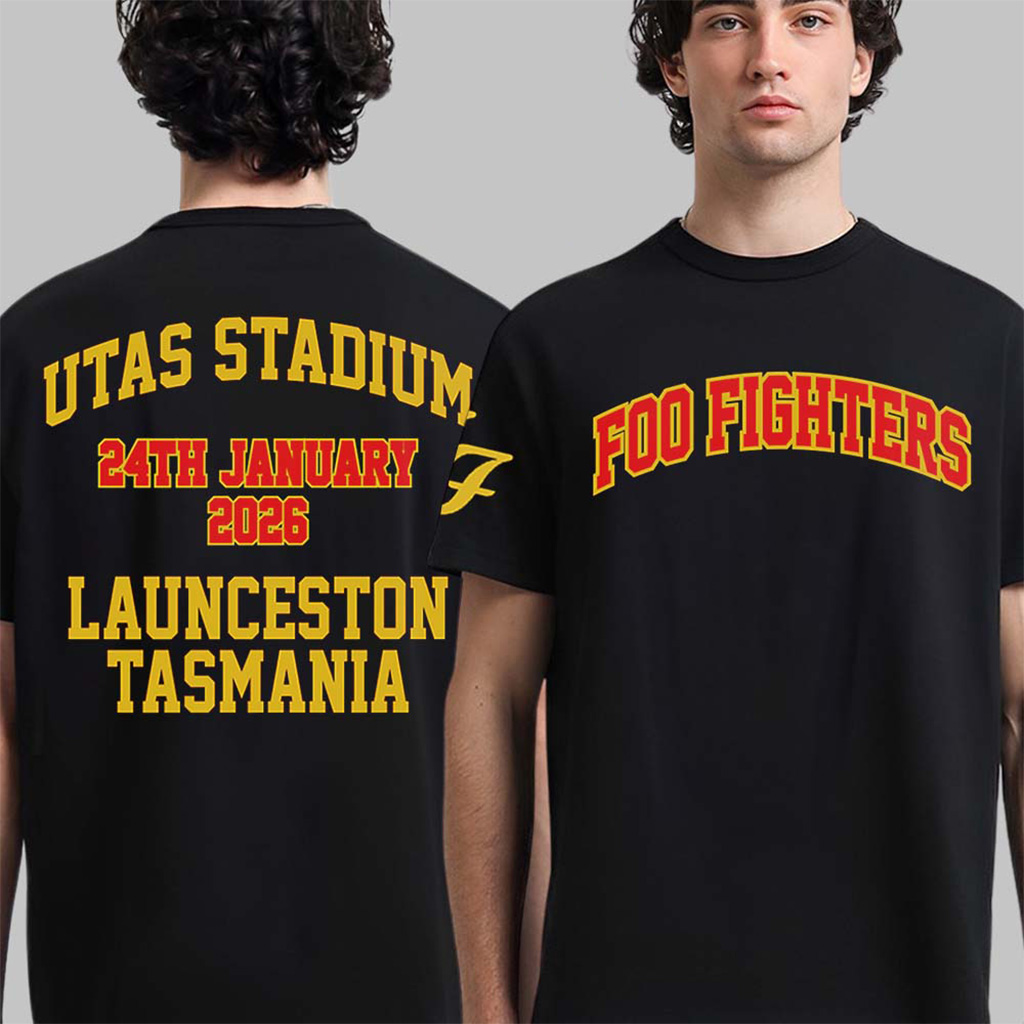 Foo Fighters Australia Launceston Tasmania 2026 Venue Merch Tee At Utas Stadium On 24 January 2026 T-Shirt
