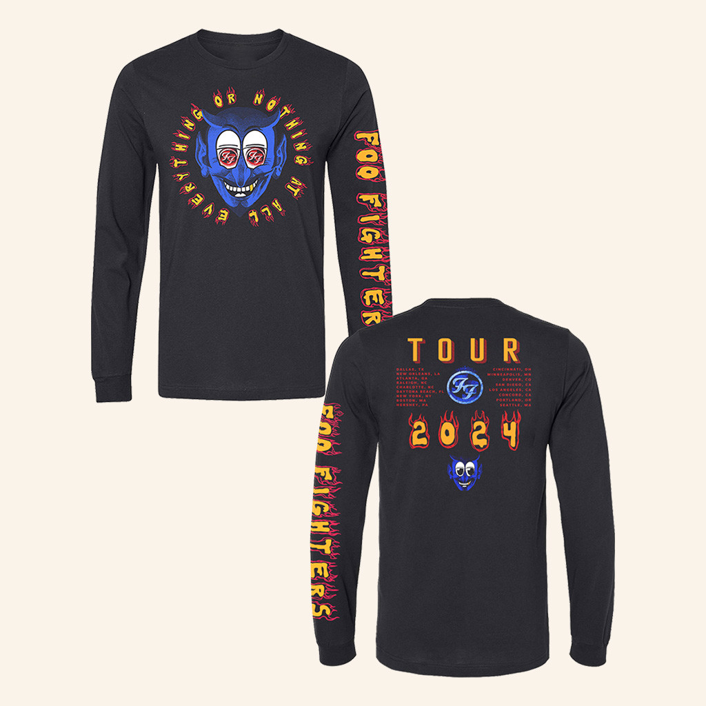 Foo Fighters Merch Devil Tour 2024 Long Sleeve Shirt Gift For Rock Band Fans Foo Fighters Merch Devil Tour 2024 Long Sleeve Shirt Gift For Rock Band Fans