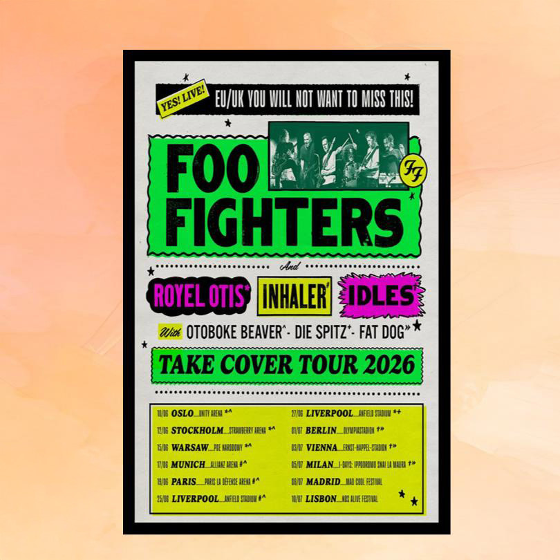 Foo Fighters Merch EU UK Tour 2026 Poster Wall Art Decor Best Gifts For Rock Music Lovers