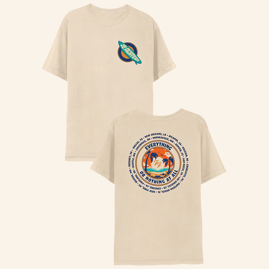 Foo Fighters Merch Surfboard Tour 2024 T-Shirt Music Lover Gifts For Him