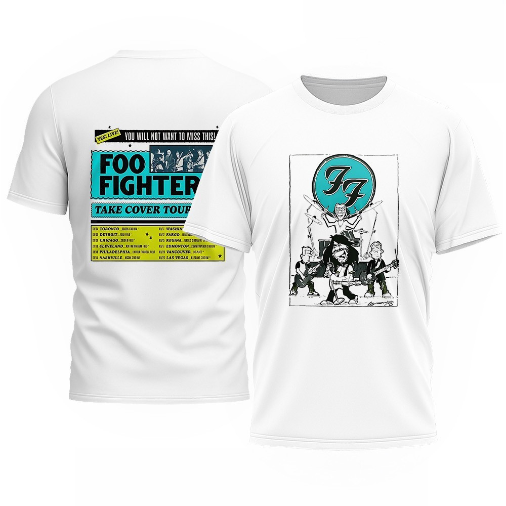 Foo Fighters Take Cover Tour 2026 T-Shirt Foo Fighters Merch Gifts For Rock Band Fans