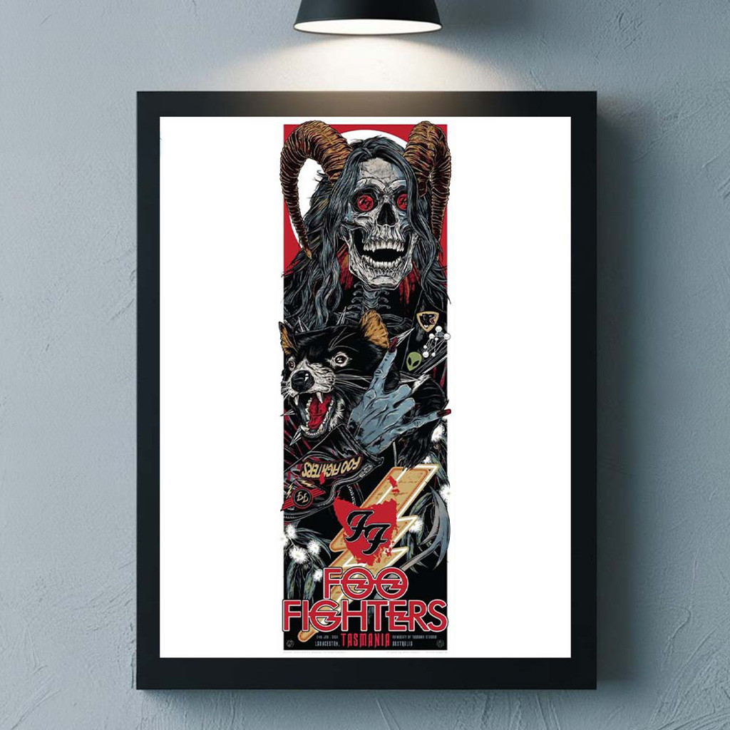 Foo Fighters Tasmania Australia 2026 Venue Poster At Utas Stadium On 24 January 2026 Poster