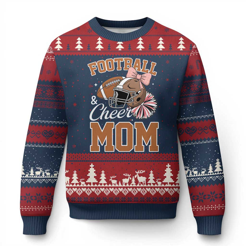 Football And Cheer Mom Ugly Christmas Sweater Sports Season Gift For Men