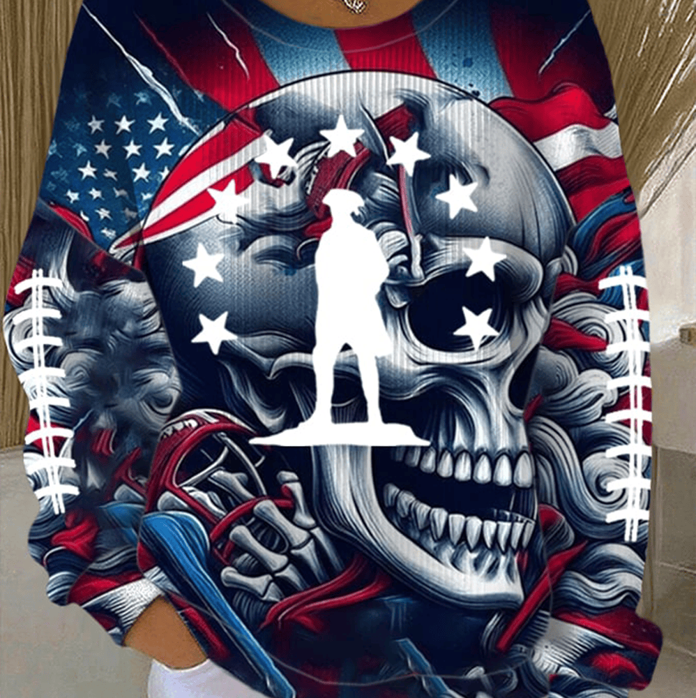 Football New England Patriots Sweatshirt Skull Art Football Clothing Gift For Fans