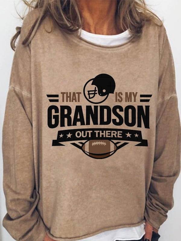 Football That Is My Grandson Sweatshirt Game Day Clothing Football Presents For Women