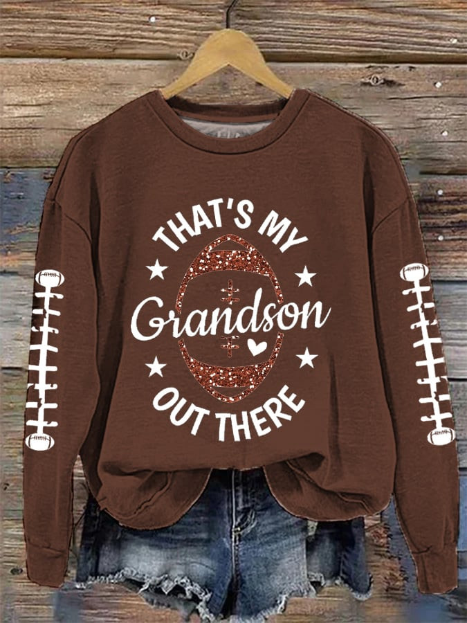 Fooyball That's My Grandson Out There Sweatshirt Game Day Apparel Gifts For Footballers