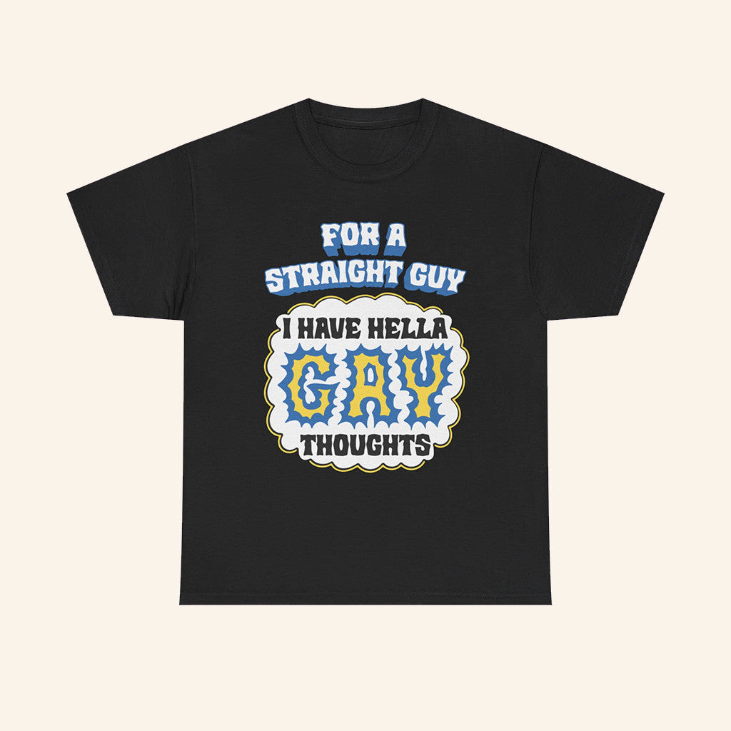 For A Straight Guy I Have Hella Gay Thoughts Shirt Funny T-Shirt Gifts For Friends