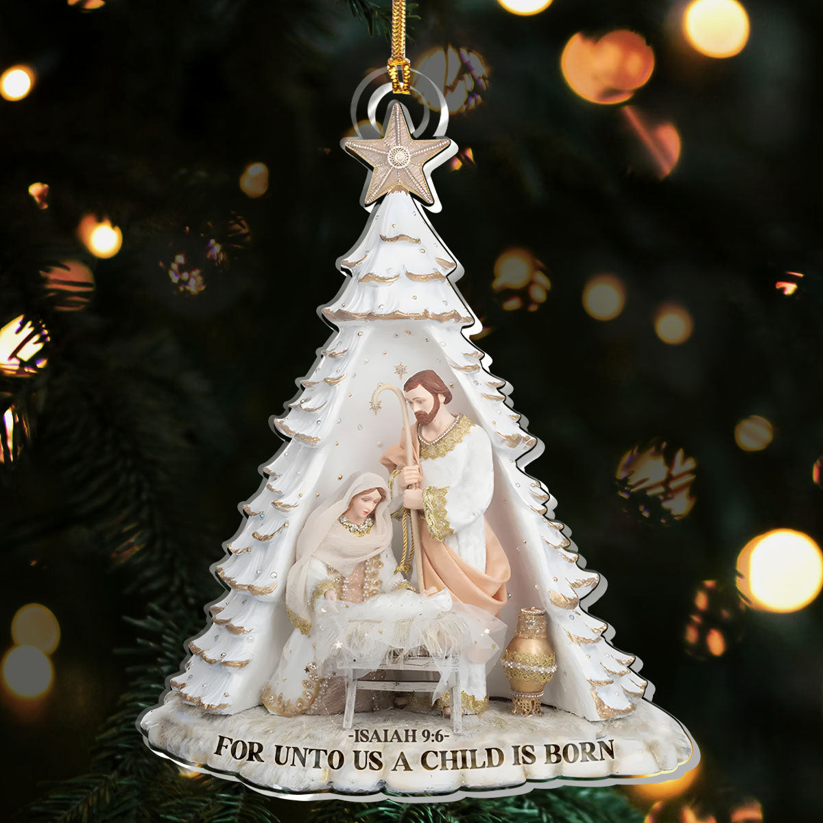 For Unto Us A Child Is Born Christmas Ornament Nativity Ornament Christian Gifts