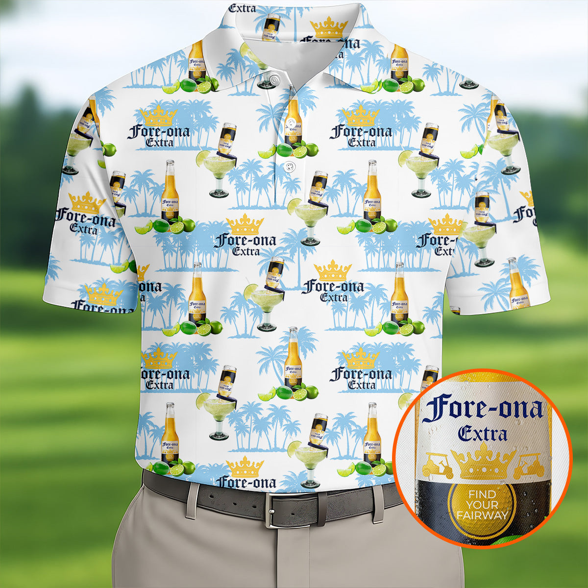 Fore ona Extra Find Your Fairway Golf Polo Shirt Golf Clothes Father's Day Gift For Him