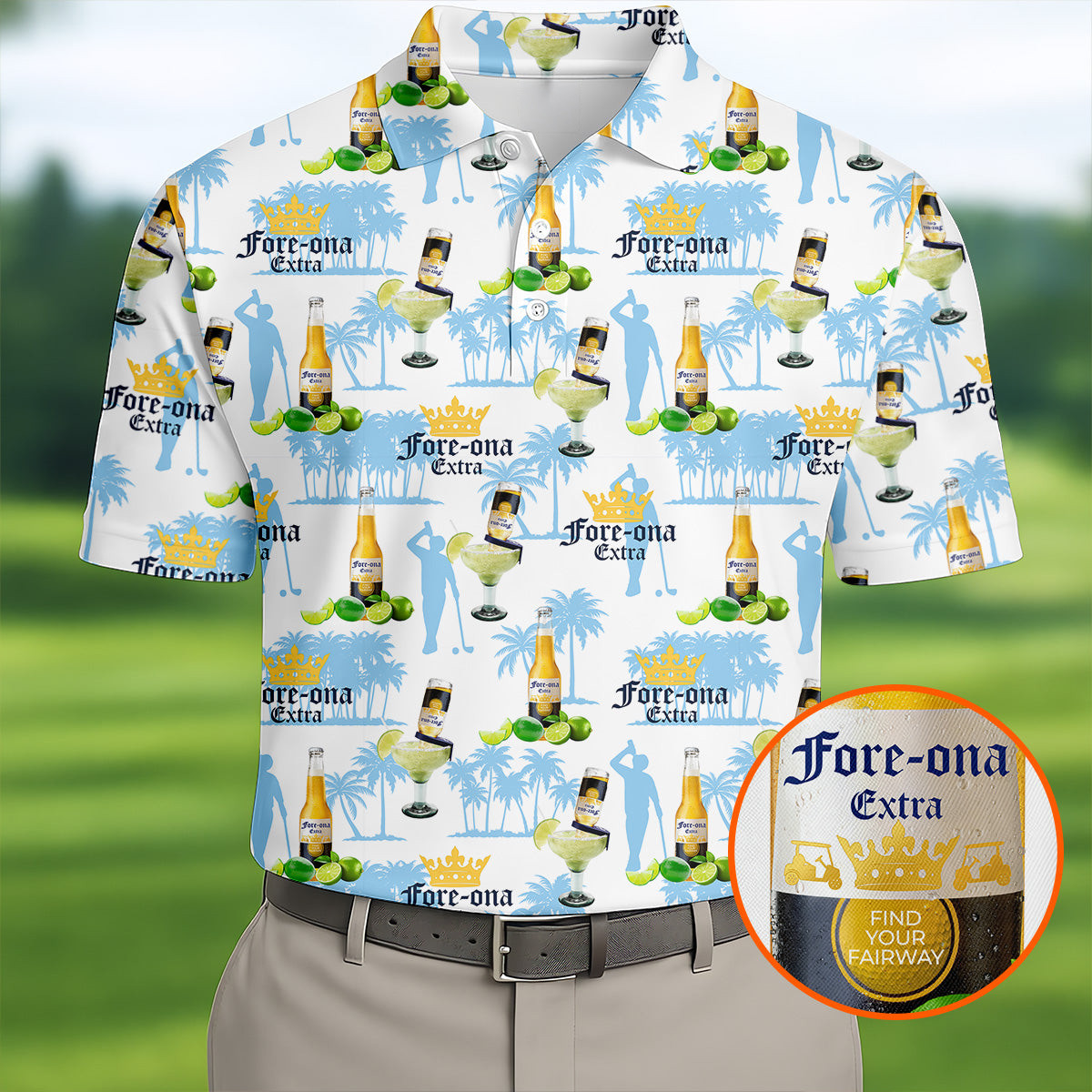 Fore Ona Extra Find Your Fairway Golfer Polo Shirt Unique Golf Shirt Present For Husband