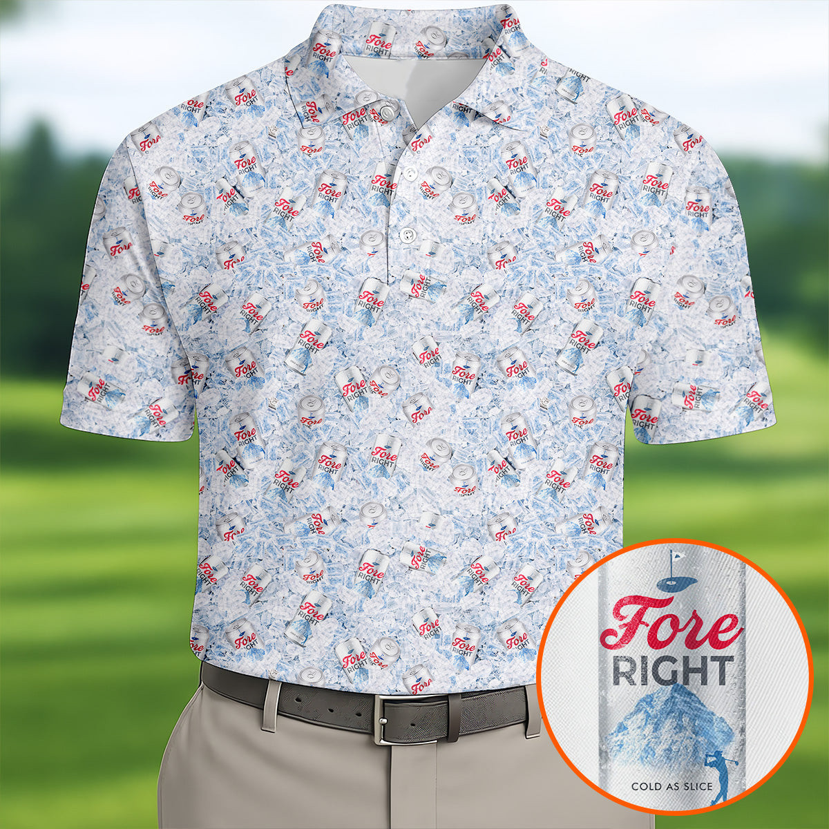 Fore Right Cold As Slice Golf And Beer Polo Shirt Best Golf Outfit Present ideas For Grandpa