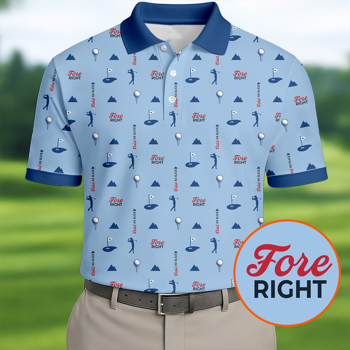 Fore Right Cold As Slice Golf And Beer Polo Shirt Best Golf Tops Present Idea For Husband