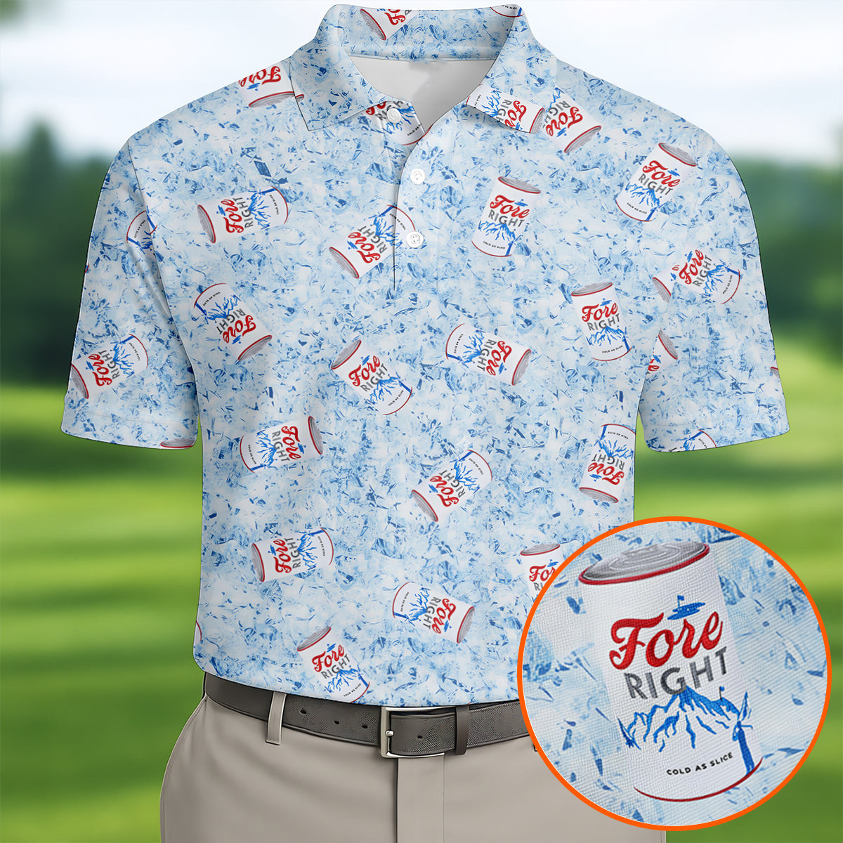 Fore Right Cold As Slice Golf Polo Shirt Golf Shirts For Men Father's Day Gift For Him