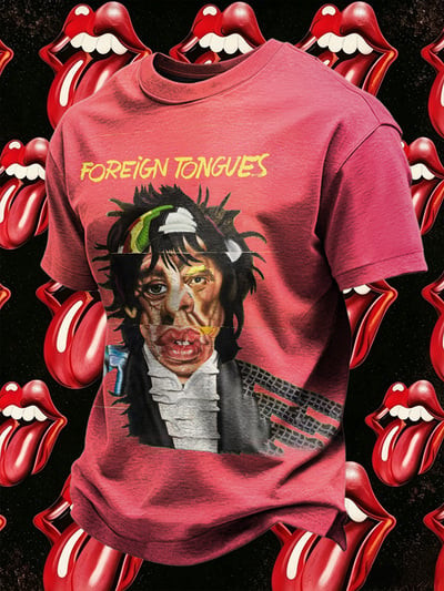 Foreign Tongues T-Shirt Mick Jagger Rolling Merch Gift For Classic Rock Fans