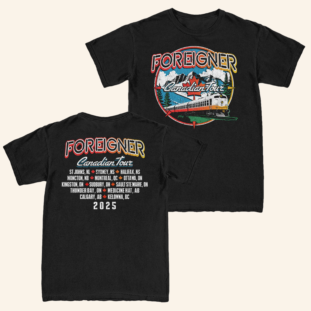 Foreigner Merch 2025 Canadian Tour T-Shirt Xmas Presents For Dad