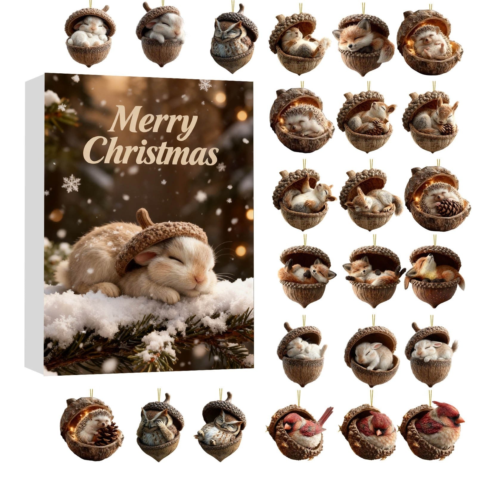 Forest Animal Acorn Advent Calendar Animal Themed Christmas Gifts For Animal Lovers