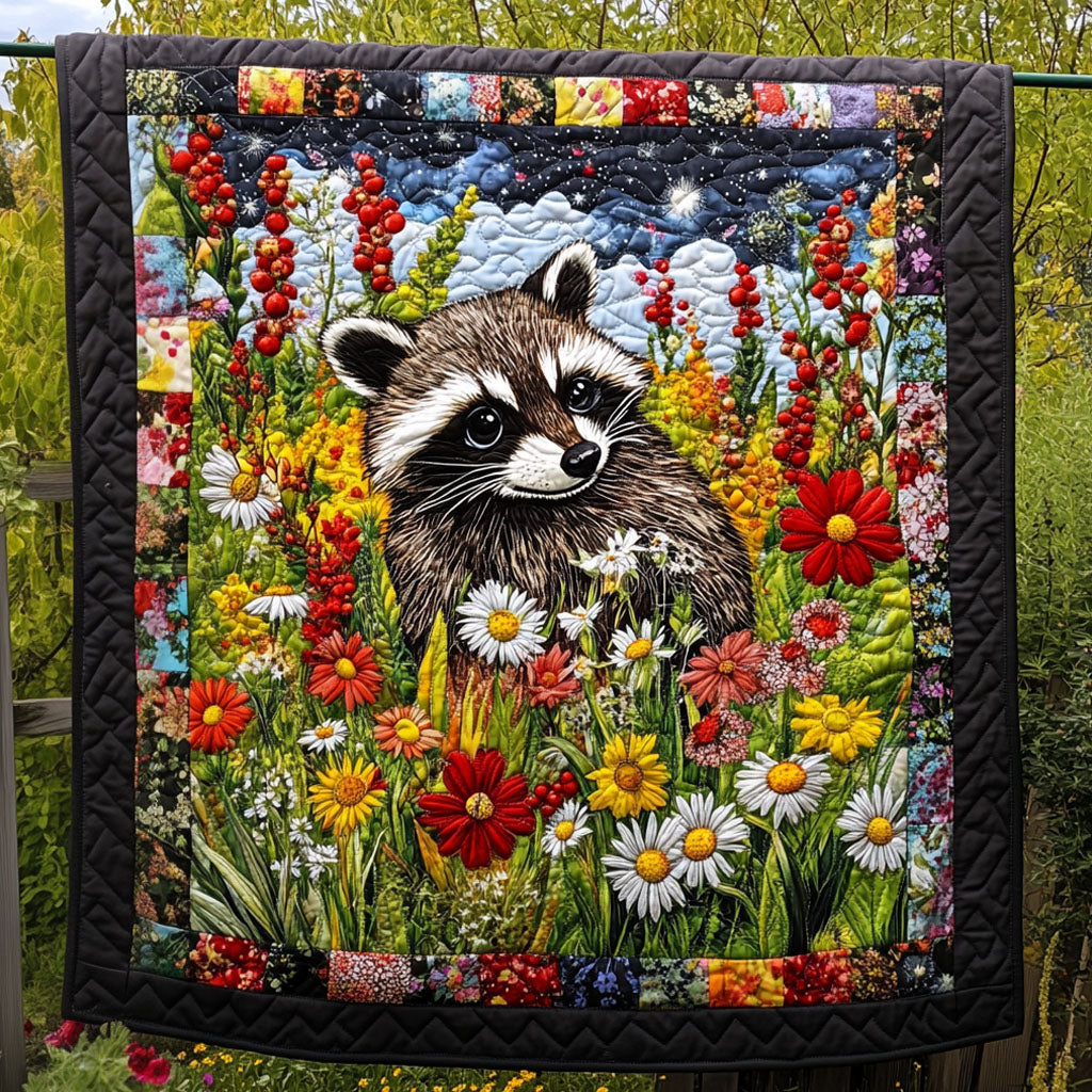 Forest Bandit Quilted Blanket Funny Raccoon Gifts For Friend