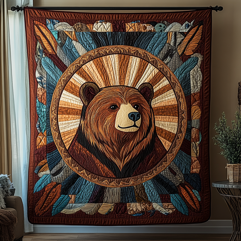 Forest Bear Quilted Blanket Christmas Holiday Best Presents For Cat Lovers