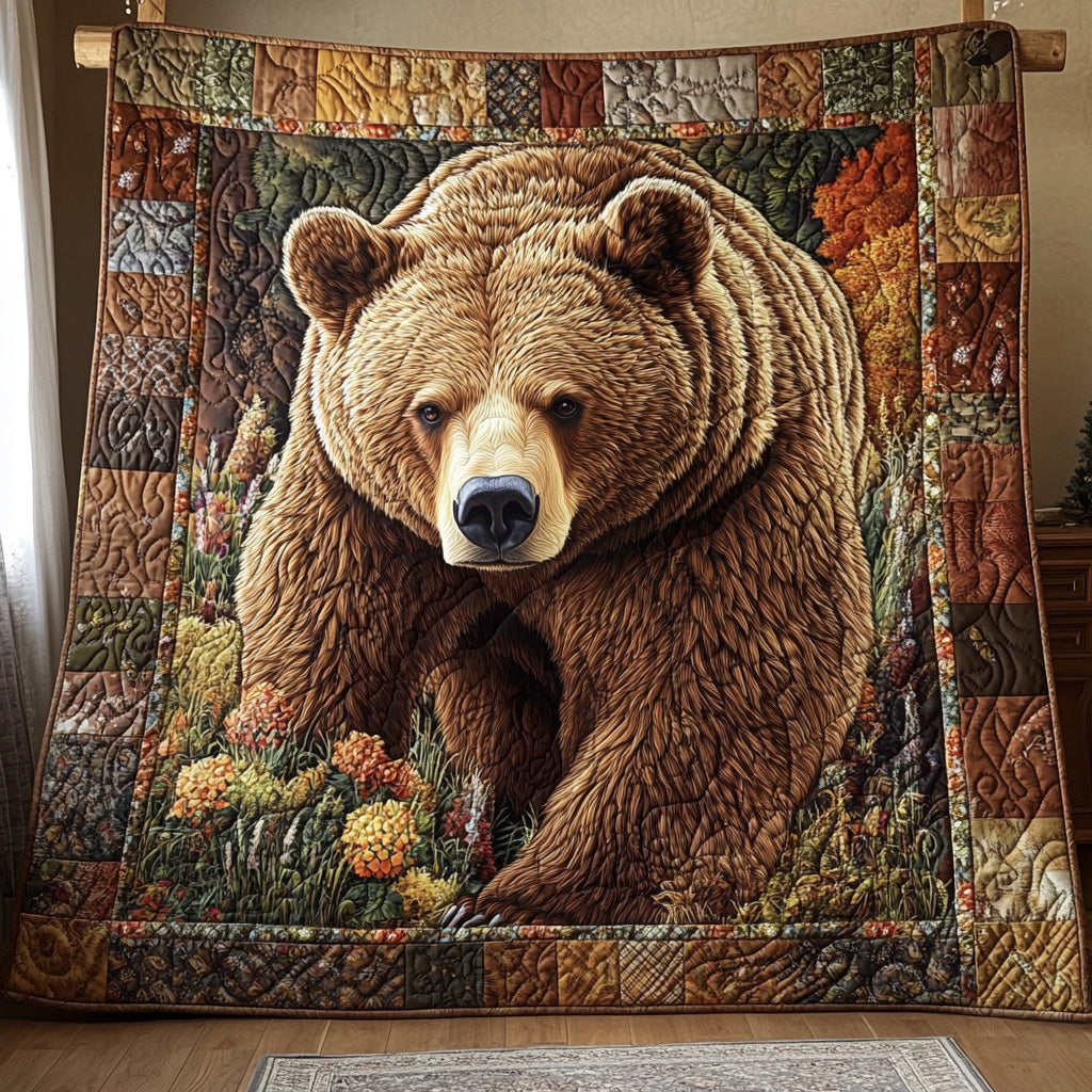 Forest Bear Quilted Blanket Couch Throw BlanketBear Gifts For Dad