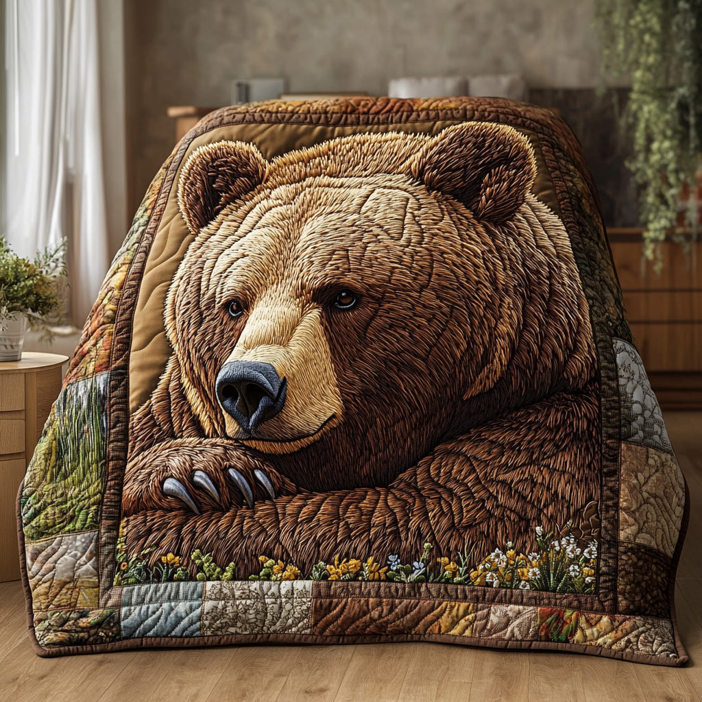 Forest Bear Quilted Blanket Couch Throw BlanketBear Gifts For Mom Mother's Day
