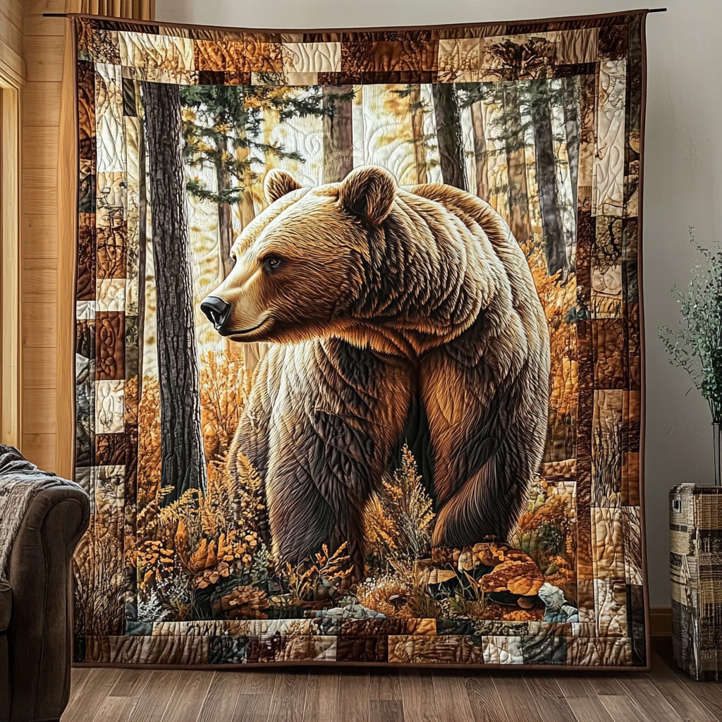 Forest Bear Quilted Blanket Couch Throw BlanketBear Gifts For Women