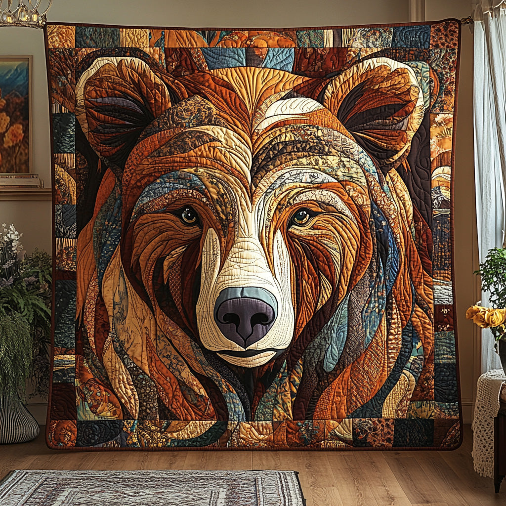 Forest Bear Quilted Blanket Couch Throw BlanketBear Mother's Day Gifts