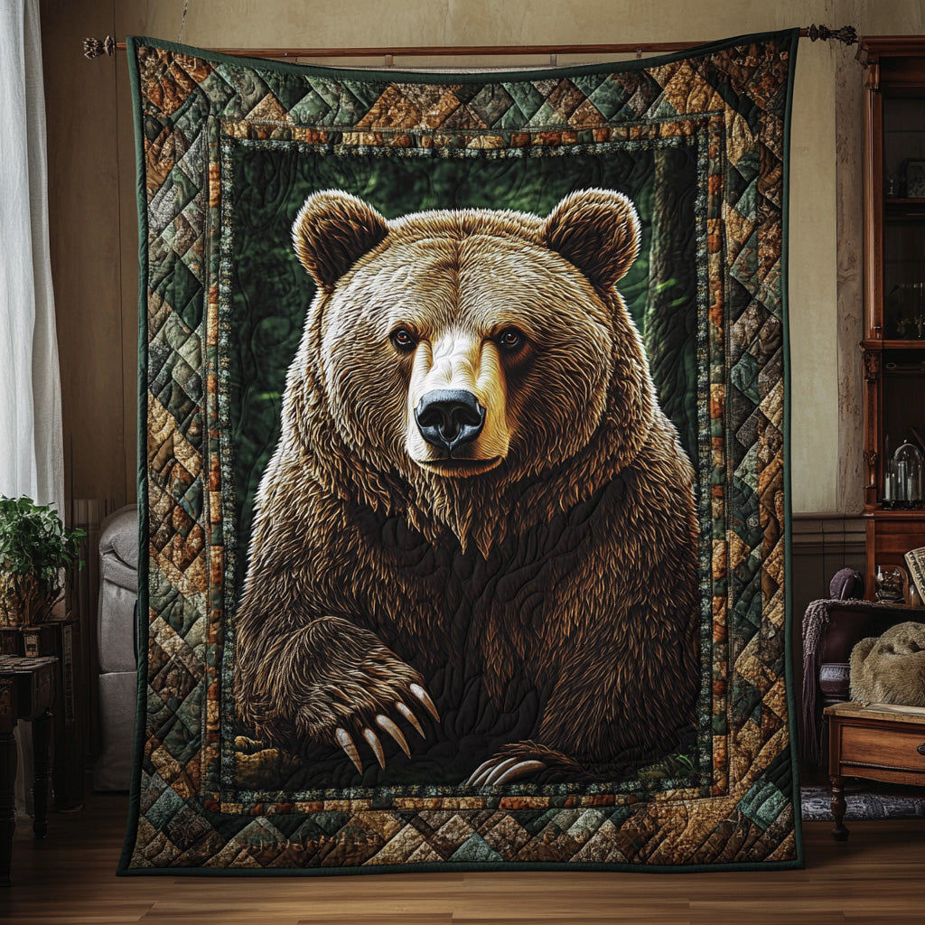 Forest Bear Quilted Blanket Couch Throw BlanketBest Gifts For Bear Lovers Men