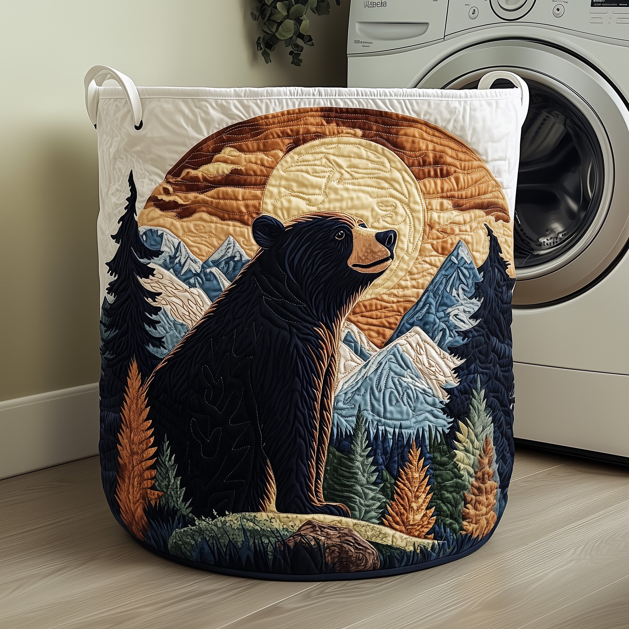 Forest Bear Quilted Laundry Basket Best Unique Gifts For Bear Lovers