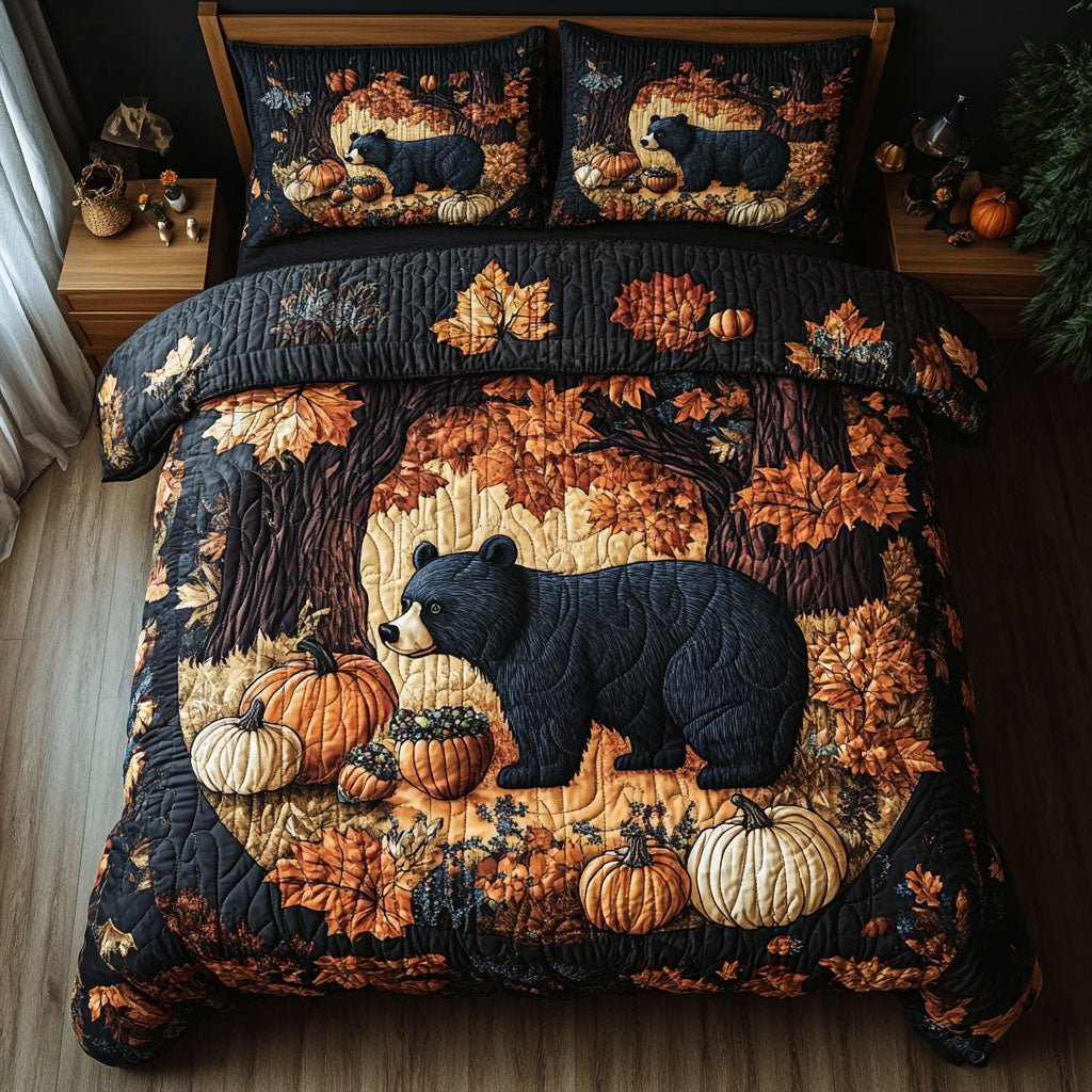 Forest Bear Wanderer Quilted Bedding Set Duvet Cover Bed Sheet Set Bear Gifts For Him Her