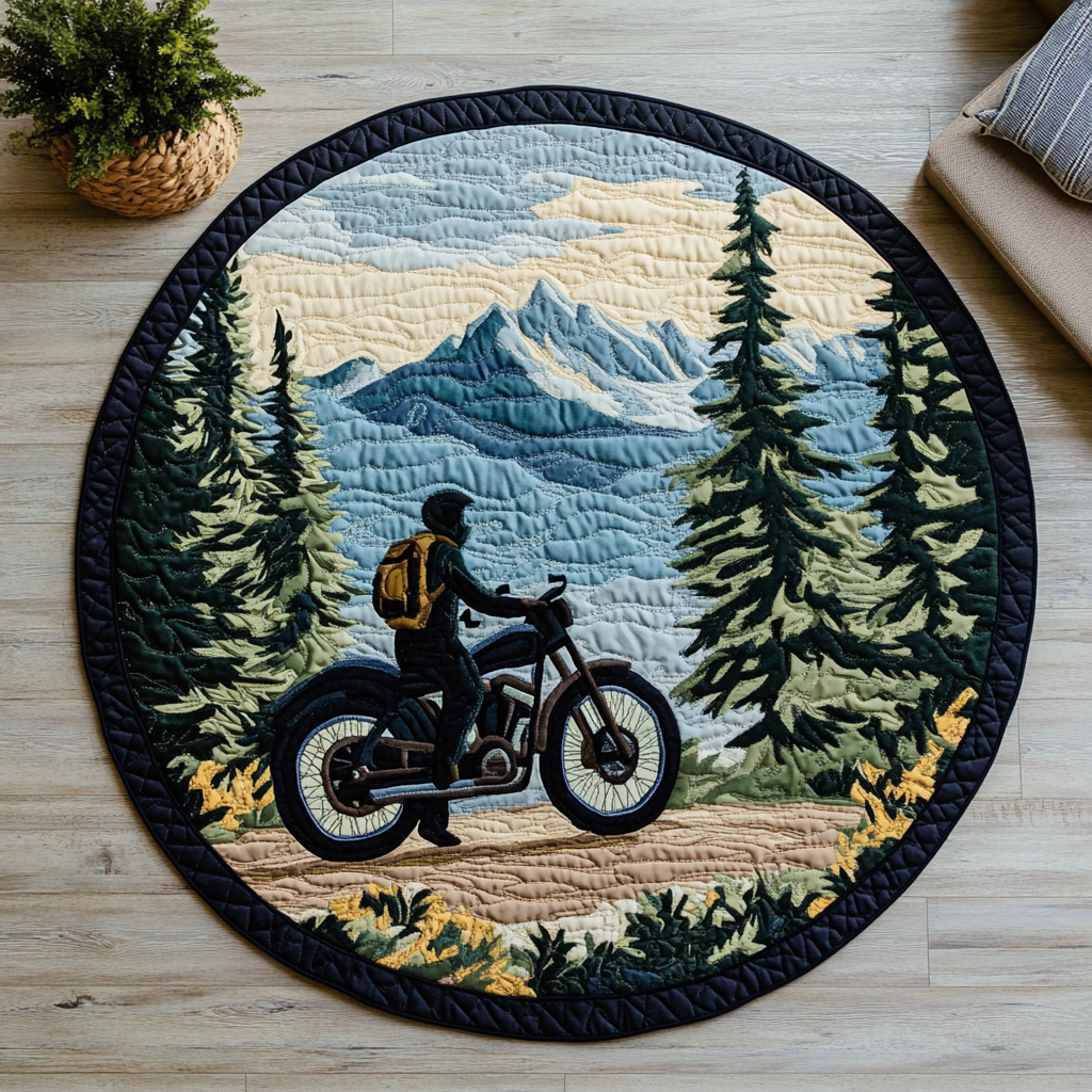 Forest Breeze Quilted Round Mat Christmas Decor For Entryway Gifts For Forestry Workers