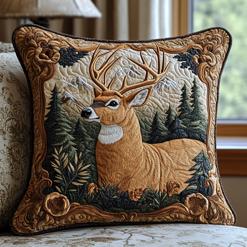Forest Buck Quilted Pillow Case Nice Pillow Covers Gifts For Deer Lovers