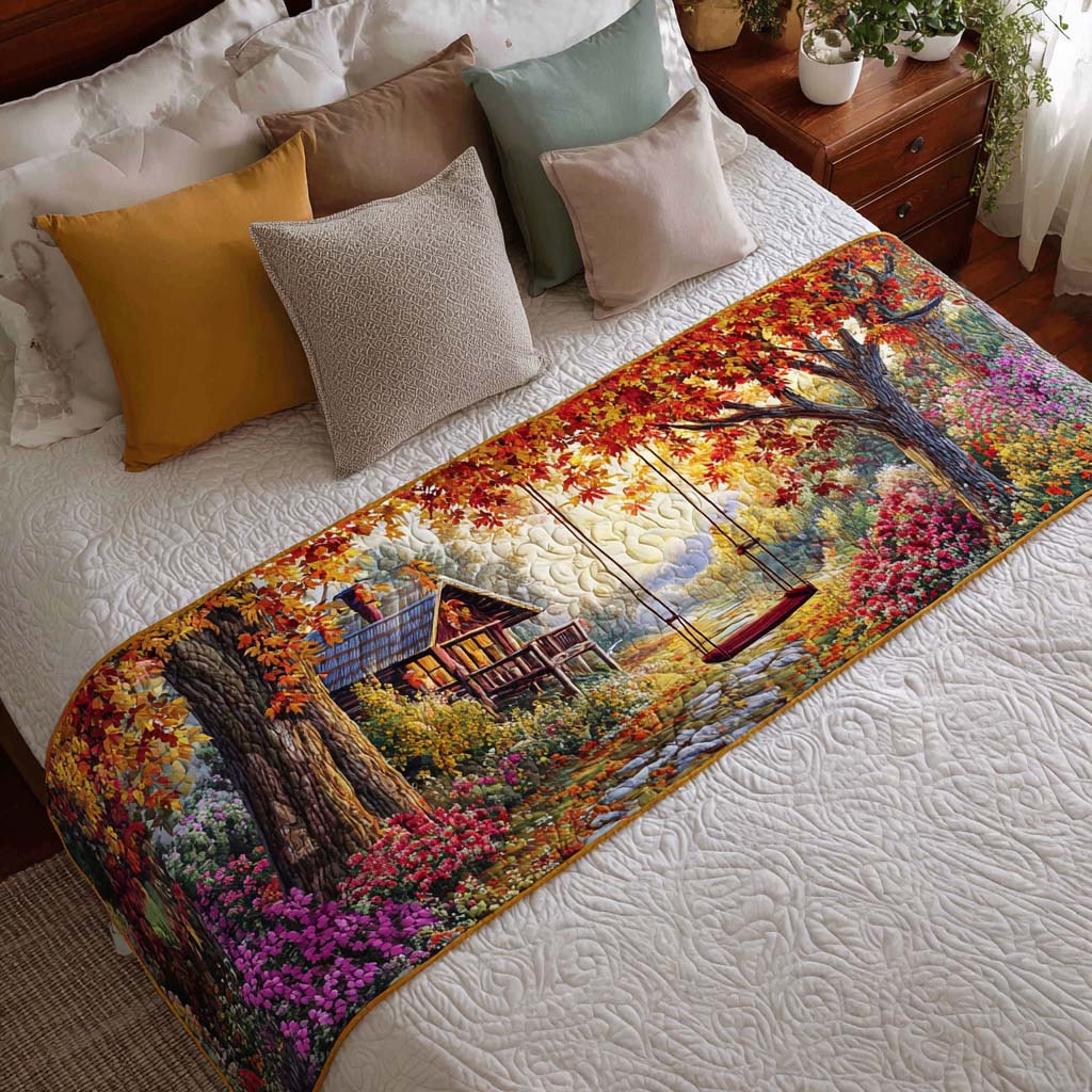 Forest Cabin Whisper Quilted Bed Runner Bed Decor Gifts For Forest Lovers