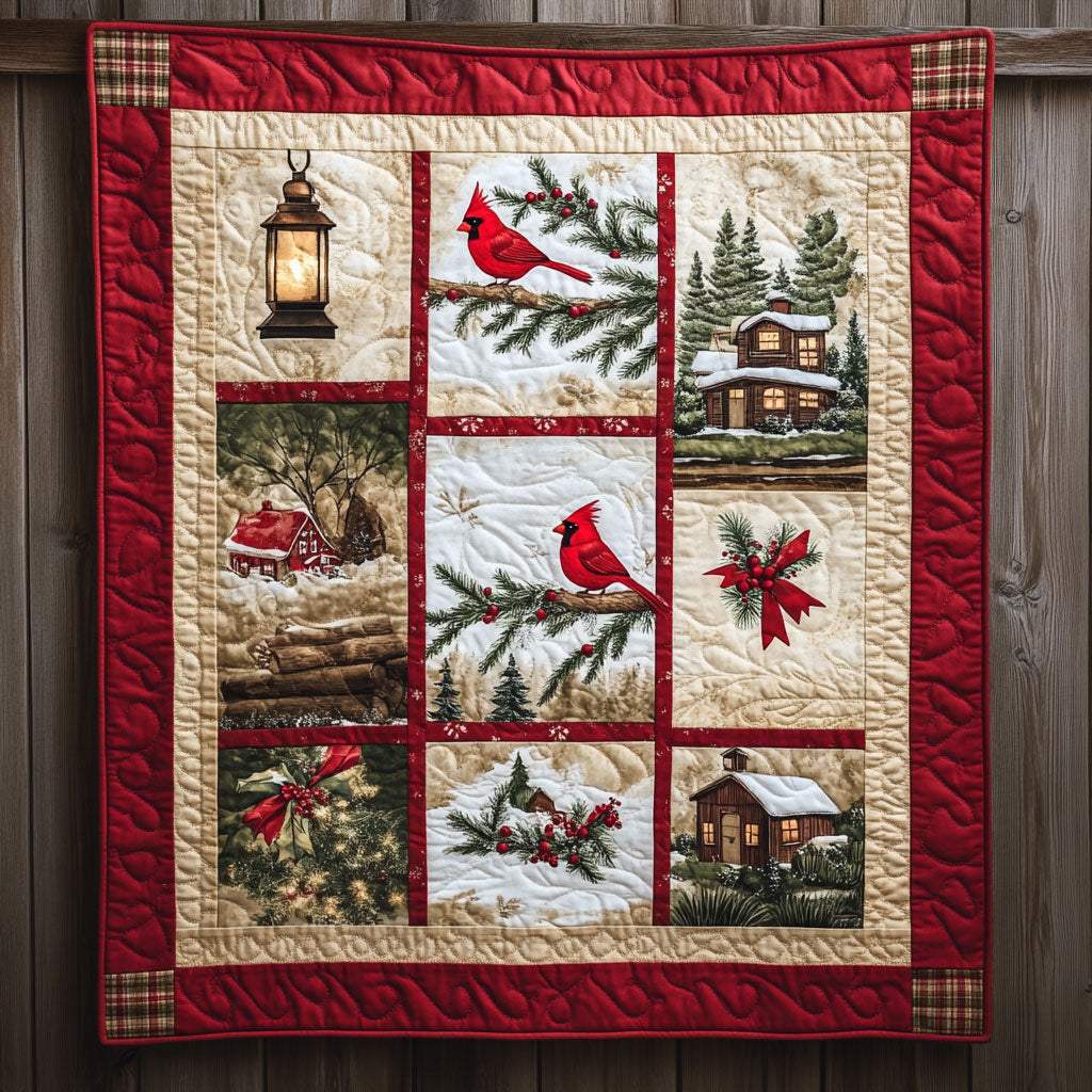 Forest Charm Cardinal Quilt Blanket Cardinal Blankets Christmas Gifts For Grandparents