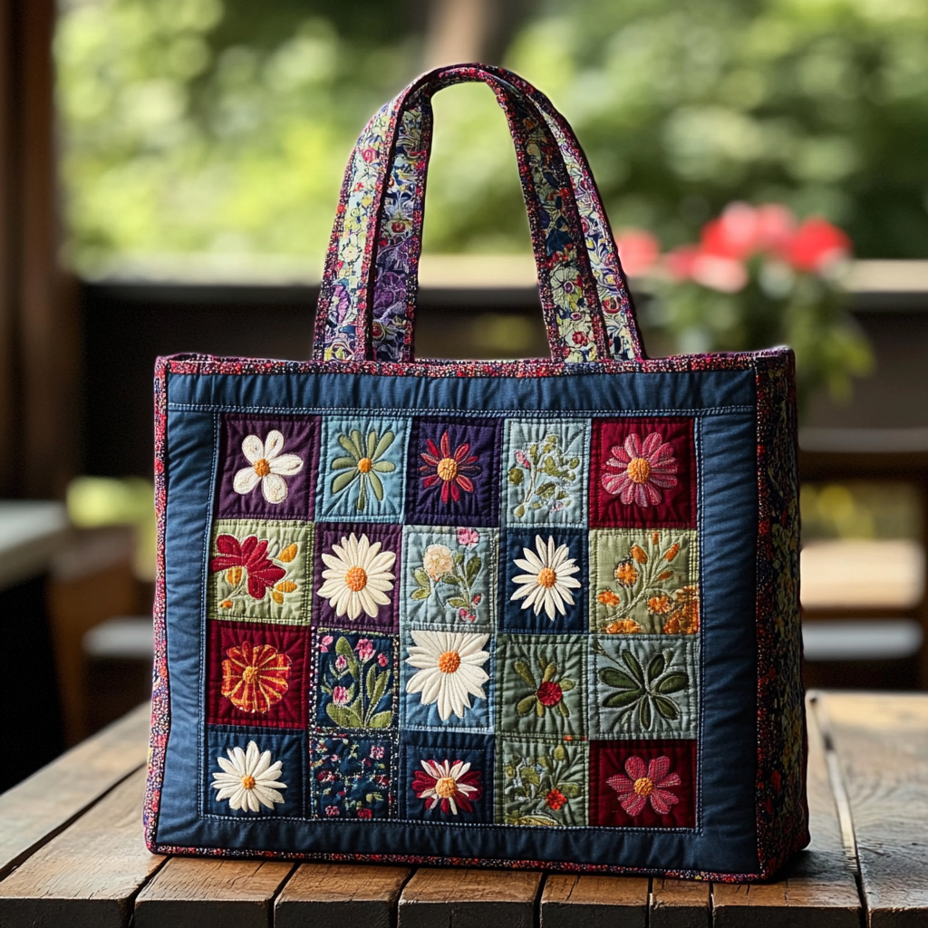 Forest Charm Quilted Tote Bag Gifts For Sunflower Lovers