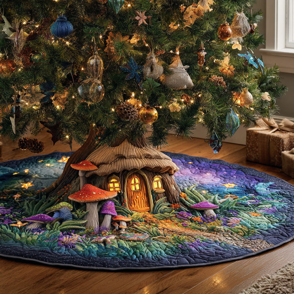 Forest Dream Path Christmas Quilted Tree Skirt Christmas Decor Ideas Nature Lover Xmas Gifts