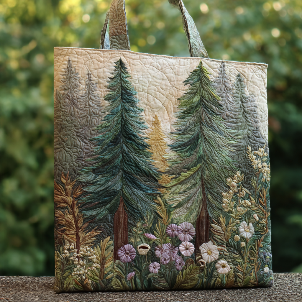 Forest Dream Quilted Tote Bag Forest Themed Gifts