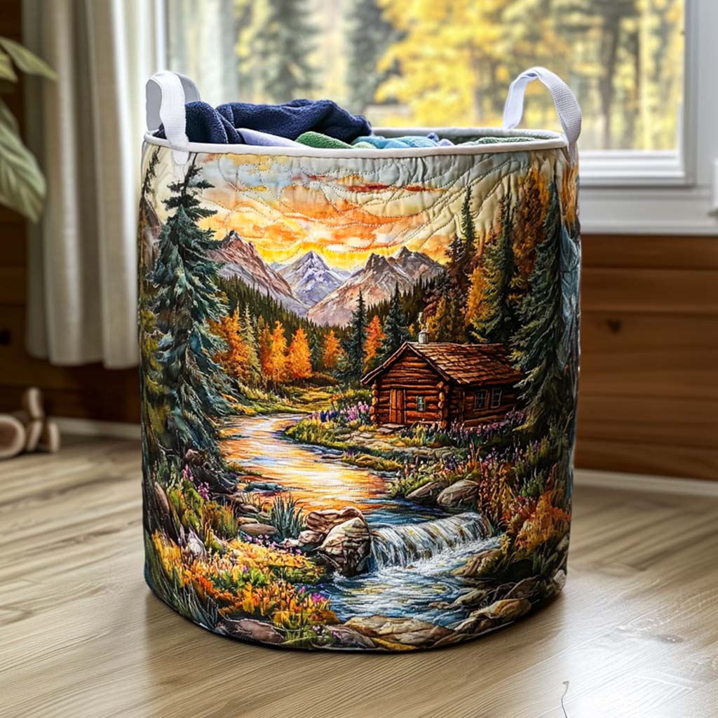 Forest Escape Quilted Laundry Basket Father's Day Merch Gift