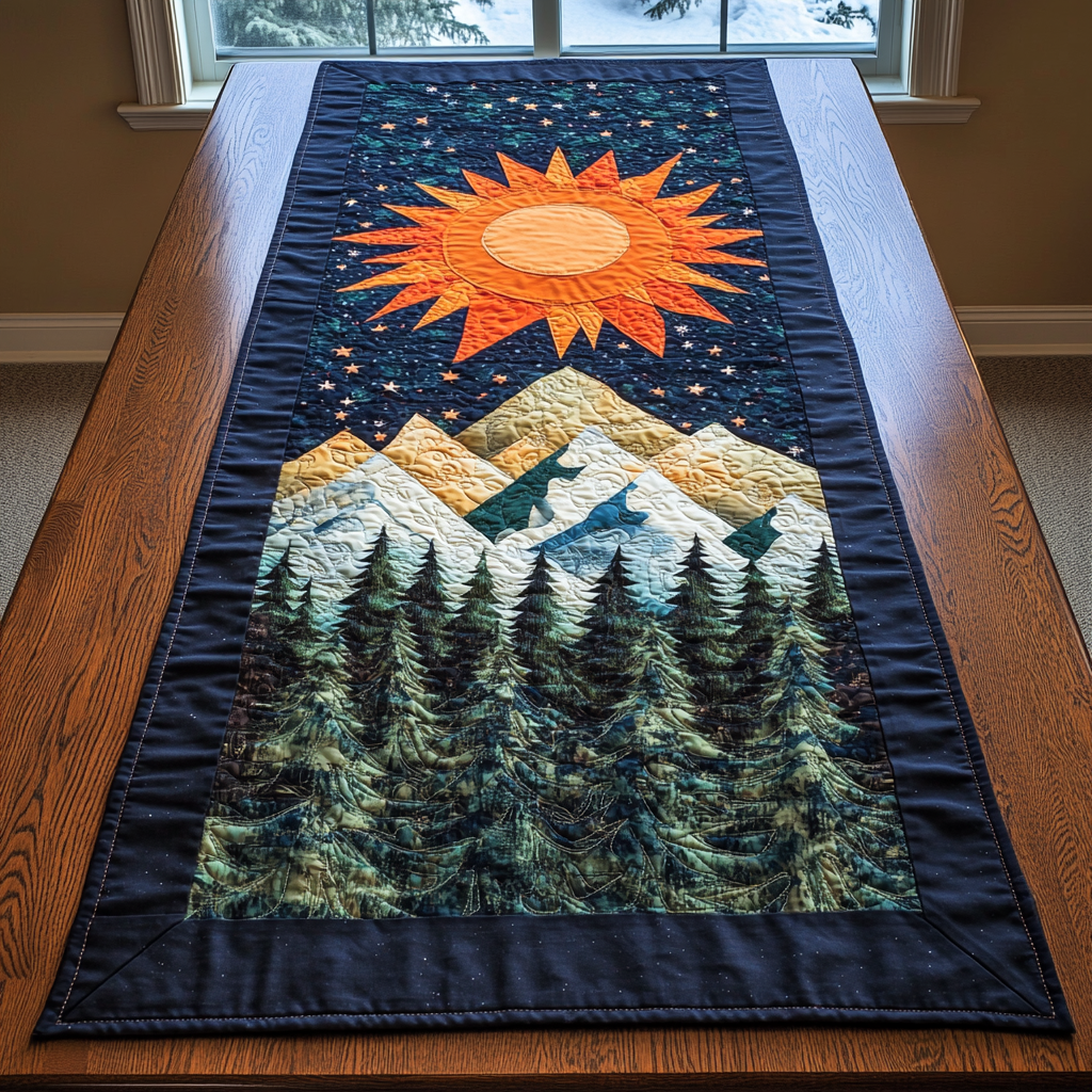 Forest Escape Quilted Table Runner Kitchen Table Decor Best Gifts For Nature Lovers