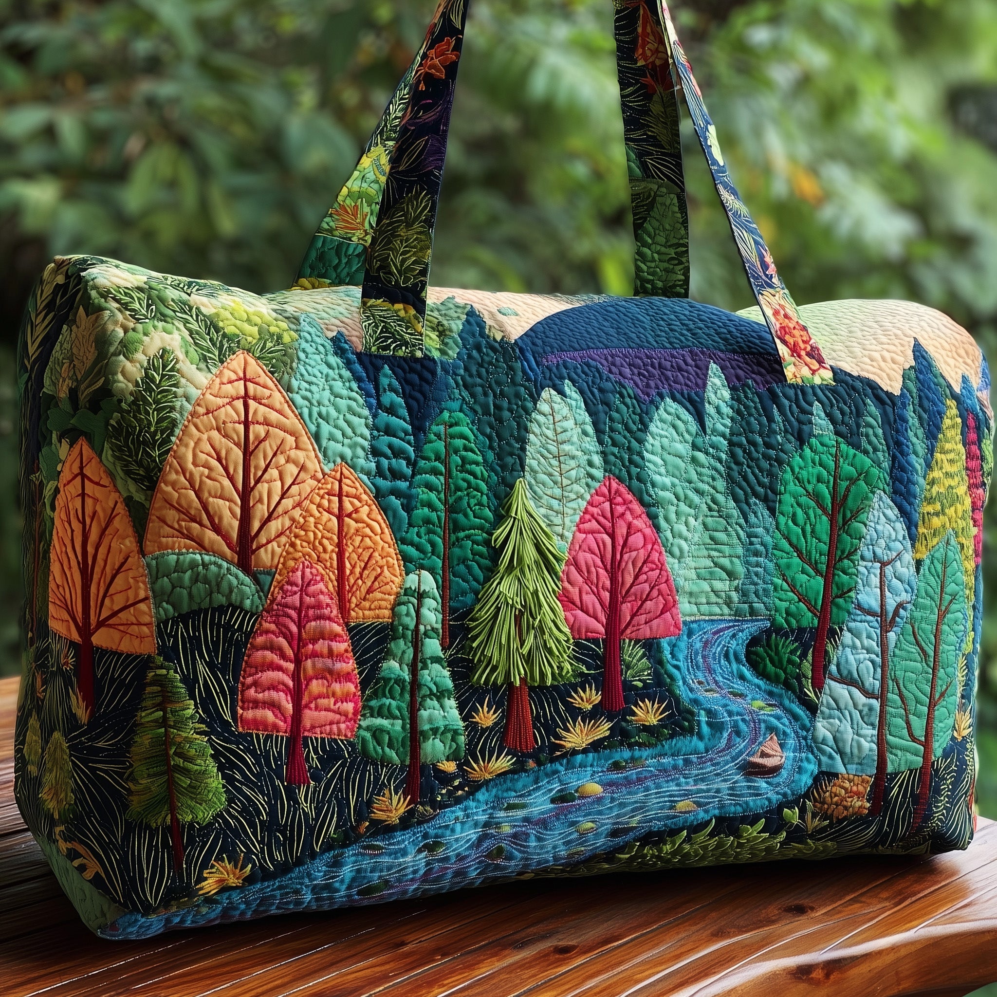 Forest Fantasy Quilted Duffle Bag Gift For Mom