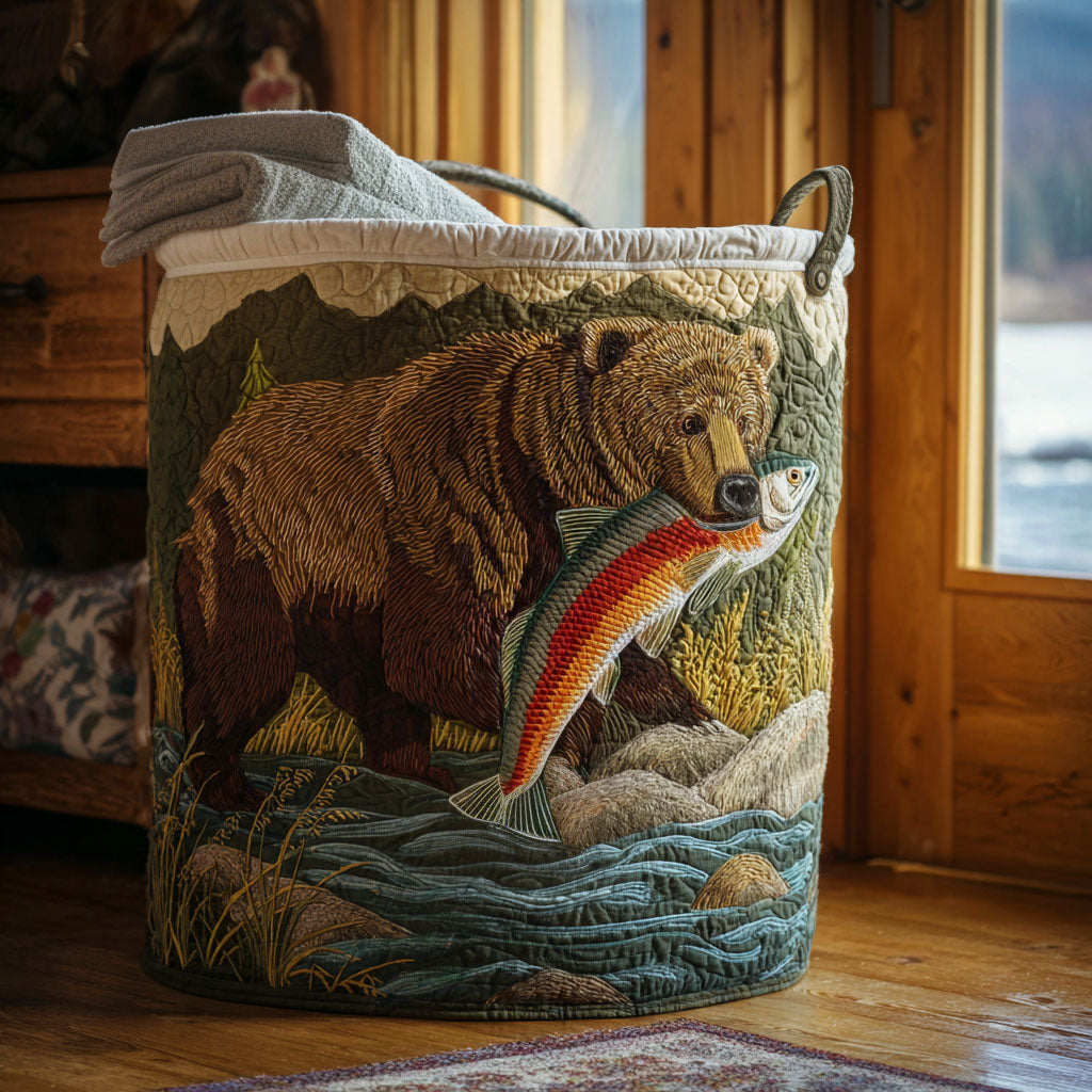 Forest Fisher Quilted Laundry Basket Stylish Laundry Basket with Quilted Texture and Handles