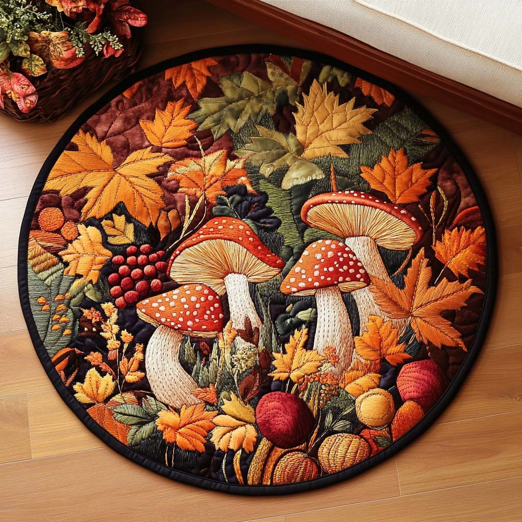 Forest Forage Quilted Round Mat Front Door Entryway Ideas Cute Fall Gifts For Girlfriend