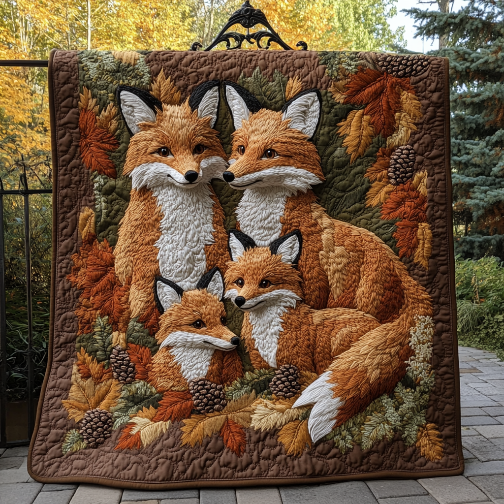 Forest Fox Quilted Blanket Bedroom Decor Christmas Fox Gifts For Men