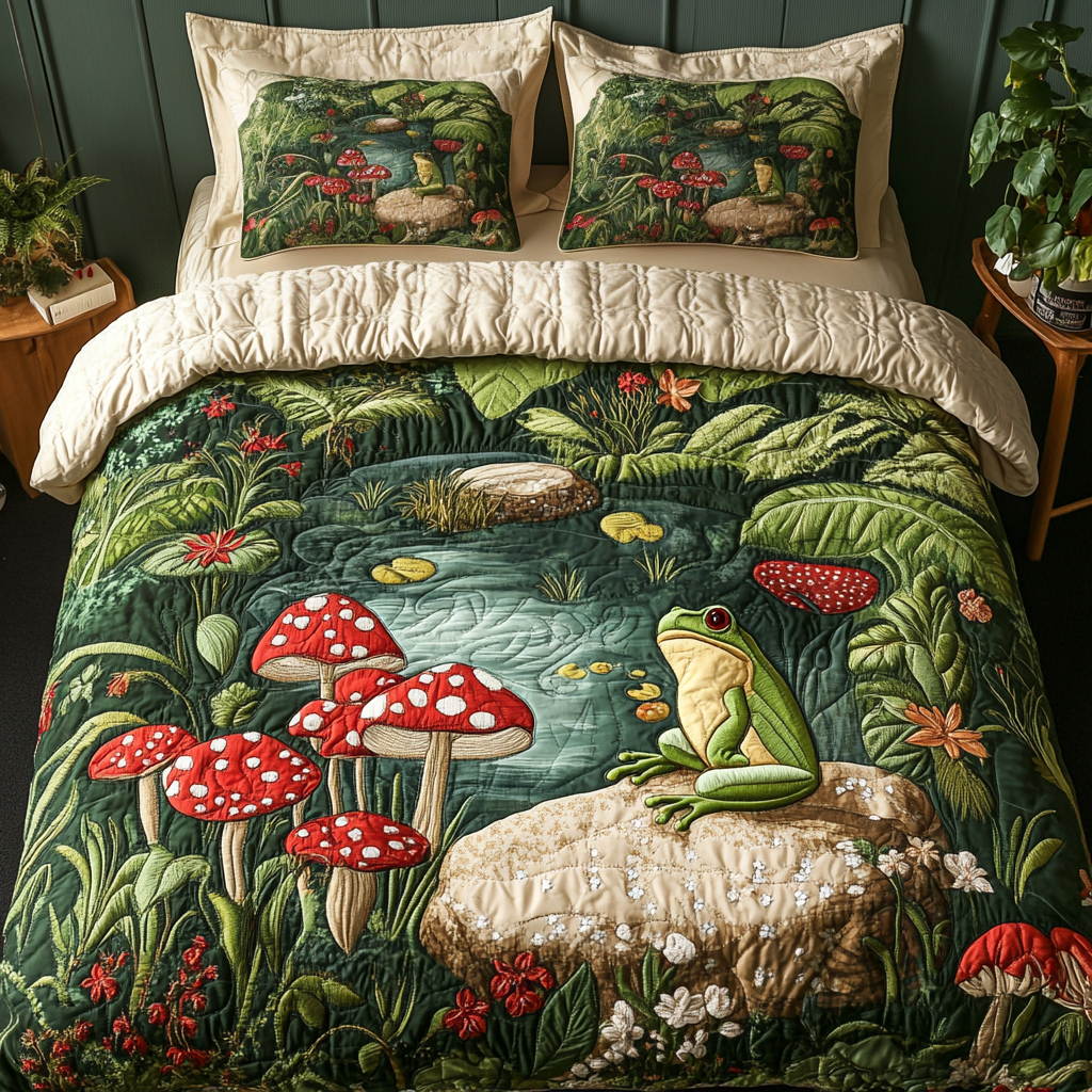 Forest Frolic Quilted Bedding Set Best Comforter Sets Cute Frog Gifts