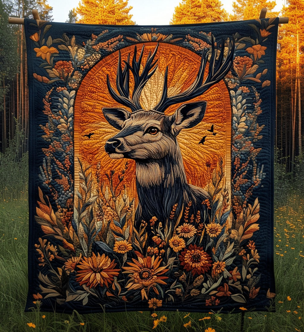 Forest Grace Quilted Blanket Gifts For Deer Lovers