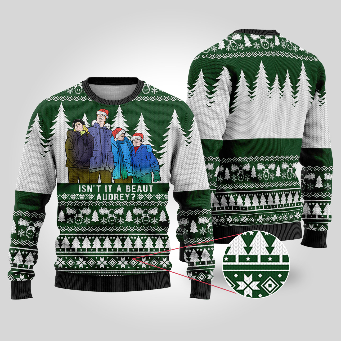 Forest Green A Beaut Russell National Lampoon Ugly Christmas Sweater Warm and Comfy Sweater for Winter Days