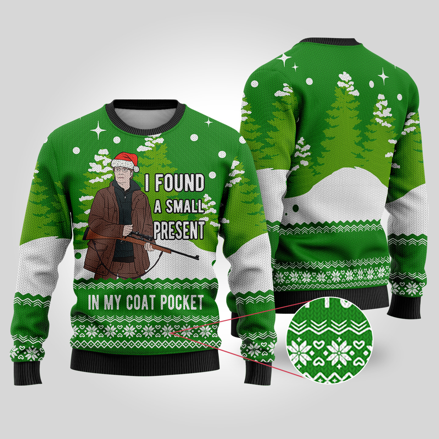 Forest Green Lucas The Hunt Funny Ugly Christmas Sweater Merry Christmas Sweatshirt for Holiday Fun